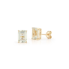 Green amethyst stud earrings in classic post back style