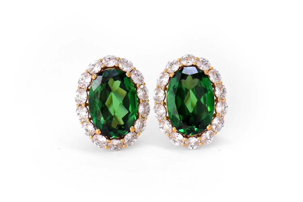 925 Sterling Silver Green Apple Oman Earrings