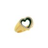 925 Sterling Silver Green Halo Love Diamond Ring