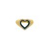 925 Sterling Silver Green Halo Love Diamond Ring - Image 3