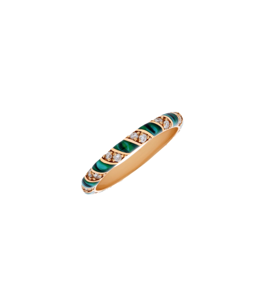 925 Sterling Silver Green Tornado Ring