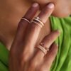 Sterling silver ring with premium CZ diamond detailing and maroon finish
