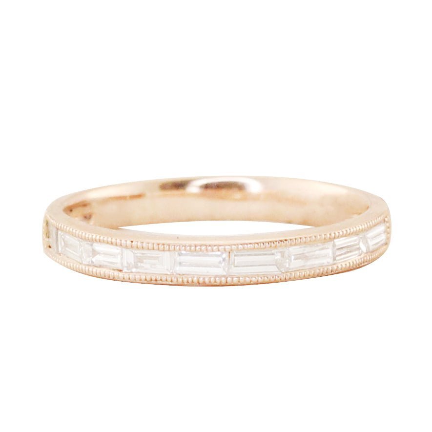 925 Sterling Silver Half Eternity Baguette Diamond Ring