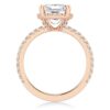 925 Sterling Silver Half Eternity Cushion Cut Diamond Halo Engagement Ring - Image 13