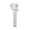 925 Sterling Silver Half Eternity Cushion Cut Diamond Halo Engagement Ring - Image 26