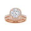 925 Sterling Silver Half Eternity Cushion Cut Diamond Halo Engagement Ring - Image 27