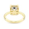 925 Sterling Silver Half Eternity Emerald Cut Diamond Halo Engagement Ring - Image 11