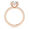 925 Sterling Silver Half Eternity Emerald Cut Diamond Halo Engagement Ring - Image 13