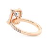 925 Sterling Silver Half Eternity Emerald Cut Diamond Halo Engagement Ring - Image 14