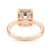 925 Sterling Silver Half Eternity Emerald Cut Diamond Halo Engagement Ring - Image 15