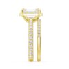 925 Sterling Silver Half Eternity Emerald Cut Diamond Halo Engagement Ring - Image 19
