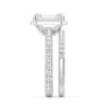 925 Sterling Silver Half Eternity Emerald Cut Diamond Halo Engagement Ring - Image 21