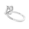 925 Sterling Silver Half Eternity Emerald Cut Diamond Halo Engagement Ring - Image 6