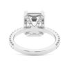 925 Sterling Silver Half Eternity Emerald Cut Diamond Halo Engagement Ring - Image 7