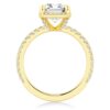 925 Sterling Silver Half Eternity Emerald Cut Diamond Halo Engagement Ring - Image 9