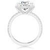 925 Sterling Silver Half Eternity Heart Shaped Diamond Halo Engagement Ring - Image 5