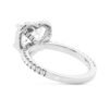 925 Sterling Silver Half Eternity Heart Shaped Diamond Halo Engagement Ring - Image 6