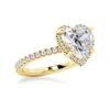925 Sterling Silver Half Eternity Heart Shaped Diamond Halo Engagement Ring - Image 8