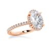 925 Sterling Silver Half Eternity Oval Cut Diamond Halo Engagement Ring - Image 12