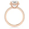 925 Sterling Silver Half Eternity Oval Cut Diamond Halo Engagement Ring - Image 13