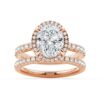 925 Sterling Silver Half Eternity Oval Cut Diamond Halo Engagement Ring - Image 17