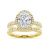 925 Sterling Silver Half Eternity Oval Cut Diamond Halo Engagement Ring - Image 18