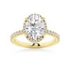 925 Sterling Silver Half Eternity Oval Cut Diamond Halo Engagement Ring - Image 2