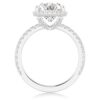 925 Sterling Silver Half Eternity Oval Cut Diamond Halo Engagement Ring - Image 5