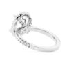 925 Sterling Silver Half Eternity Oval Cut Diamond Halo Engagement Ring - Image 6