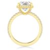 925 Sterling Silver Half Eternity Oval Cut Diamond Halo Engagement Ring - Image 8