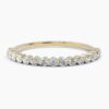 925 Sterling Silver Half Studded Round Diamond Band