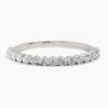 925 Sterling Silver Half Studded Round Diamond Band - Image 8