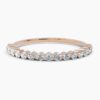 925 Sterling Silver Half Studded Round Diamond Band - Image 9