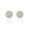 925 Sterling Silver Halo Diamond Solitaire Stud Earrings
