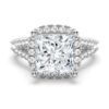 925 Sterling Silver Halo Princess Cut Diamond Engagement Ring Split Band