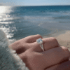 925 Sterling Silver Halo Princess Cut Diamond Engagement Ring Split Band - Image 13