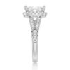 925 Sterling Silver Halo Princess Cut Diamond Engagement Ring Split Band - Image 5