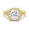 925 Sterling Silver Halo Round Cut Diamond Engagement Ring Split Shank - Image 2