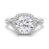 925 sterling silver halo round diamond engagement ring with polished finish