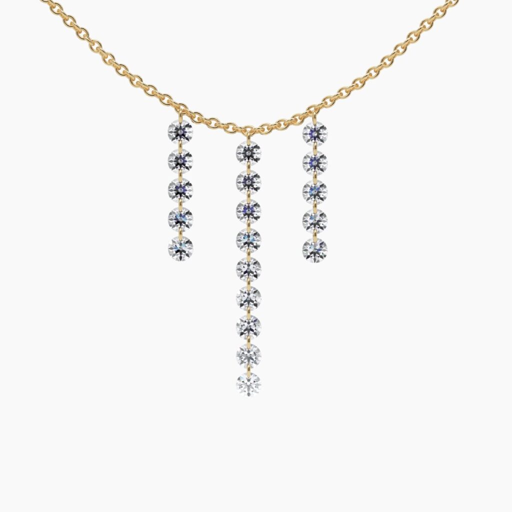 925 Sterling Silver Hanging Nude Diamond Necklace