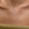 925 Sterling Silver Hanging Nude Diamond Necklace - Image 2