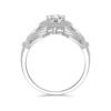Engagement ring featuring a distinctive hugging hands design