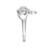 Sterling silver ring with romantic heart-inspired crown silhouette