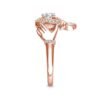 Romantic ring design with a bright round centre stone