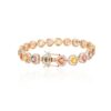 925 Sterling Silver Heart Cut Multi Sapphire Tennis Diamond Bracelet - Image 3