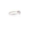 925 Sterling Silver Heart Diamond and Oval Ruby Toi Et Moi Ring - Image 3