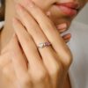 925 Sterling Silver Heart Diamond and Oval Ruby Toi Et Moi Ring - Image 4