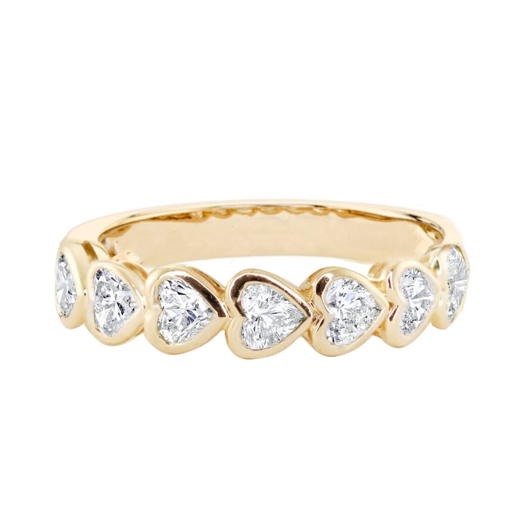925 Sterling Silver Heart Diamond Bezel Ring