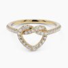 925 Sterling Silver Heart Diamond Knot Ring