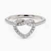 925 Sterling Silver Heart Diamond Knot Ring - Image 7